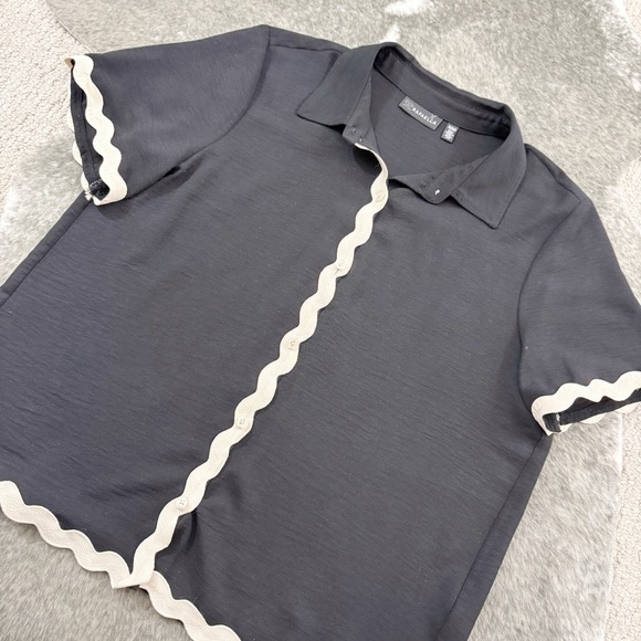 Rick Rack Button Down Blouse Medium - Picture 3 of 10